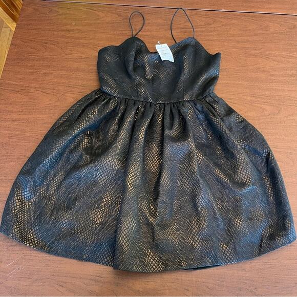 Love...Ady Fit and Flare Dress Black Gold Large - Picture 13 of 16